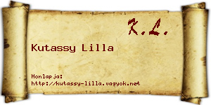 Kutassy Lilla névjegykártya